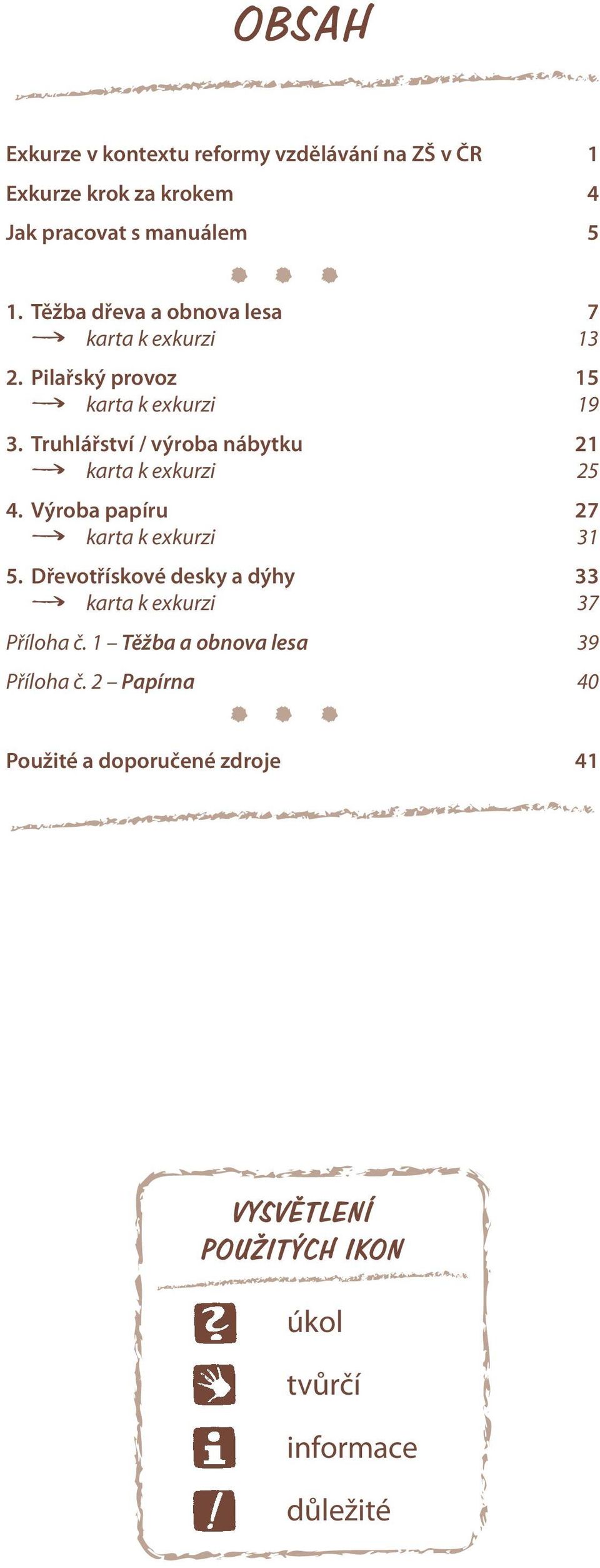 Truhlářství / výroba nábytku 21 karta k exkurzi 25 4. Výroba papíru 27 karta k exkurzi 31 5.