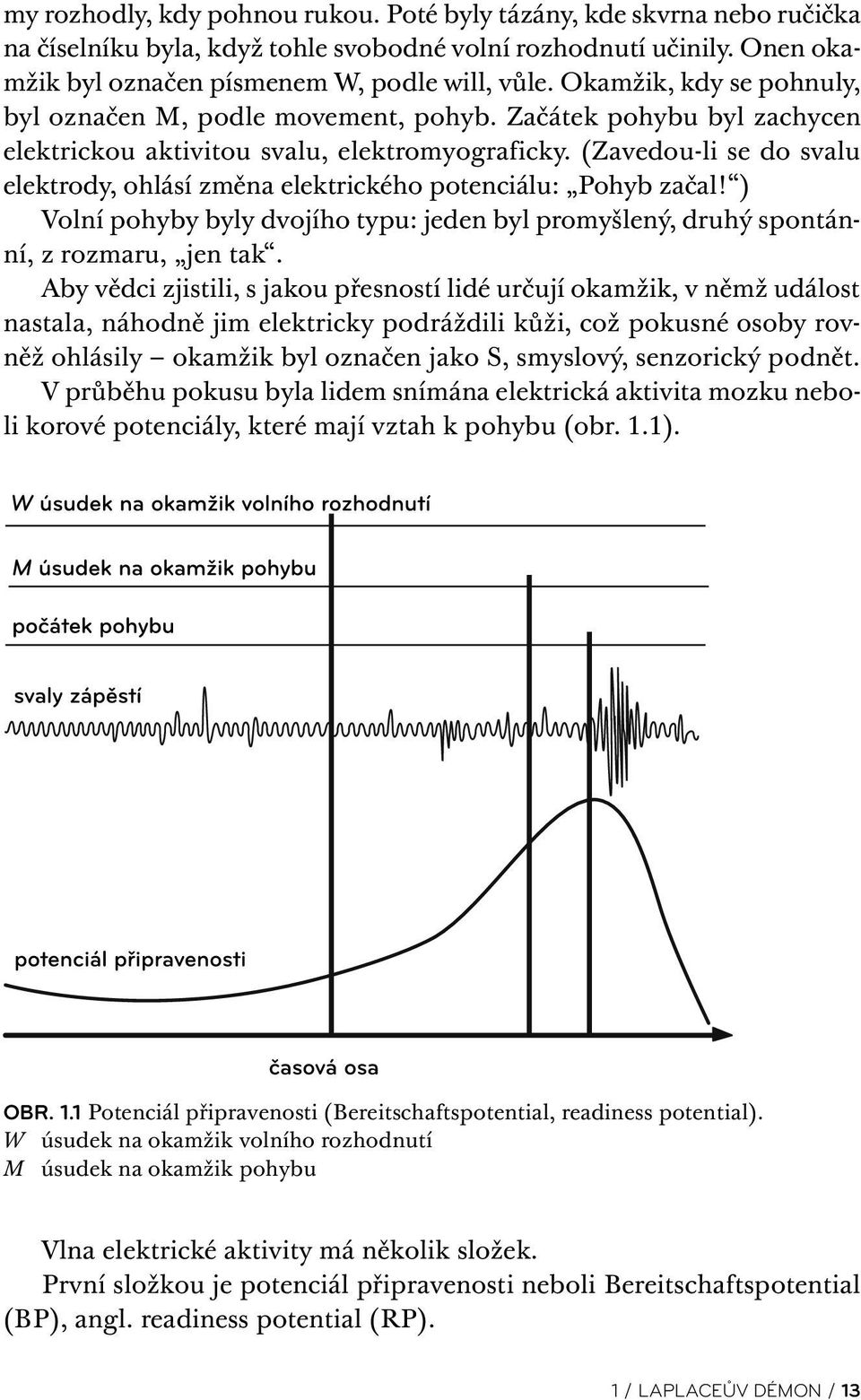 (Zavedou-li se do svalu elektrody, ohlásí změna elektrického potenciálu: Pohyb začal! ) Volní pohyby byly dvojího typu: jeden byl promyšlený, druhý spontánní, z rozmaru, jen tak.