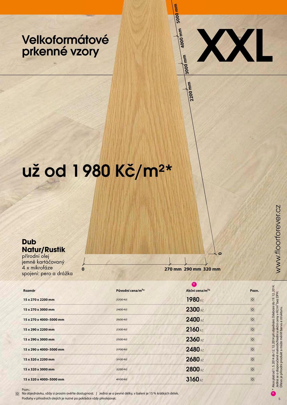 15 x 270 x 2200 mm 2200 Kč 1980 Kč p 15 x 270 x 3000 mm 2400 Kč 2300 Kč p 15 x 270 x 4000 5000 mm 2600 Kč 2400 Kč p 15 x 290 x 2200 mm 2300 Kč 2160 Kč p 15 x 290 x 3000 mm 2500 Kč 2360 Kč p 15 x 290