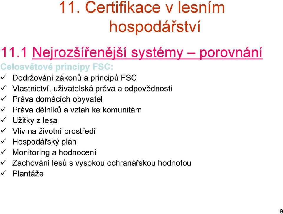 Práva dělníků a vztah ke komunitám Užitky z lesa Vliv na životní prostředí