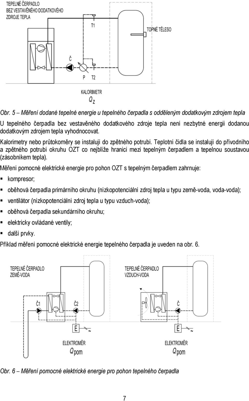 Teplotní čidla se instalují do přívodního a zpětného potrubí okruhu OZT co nejblíže hranici mezi tepelným čerpadlem a tepelnou soustavou (zásobníkem tepla).