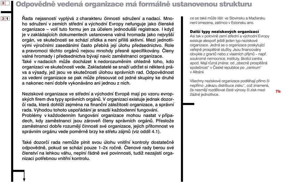 I když je v zakládajících dokumentech ustanovena valná hromada jako nejvyšší orgán, ve skutečnosti se schází zřídka a není příliš aktivní.