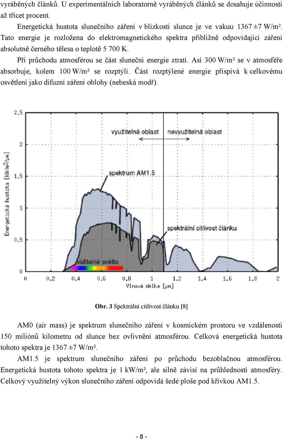 Asi 300 W/m² se v atmosféře absorbuje, kolem 100 W/m² se rozptýlí. Část rozptýlené energie přispívá k celkovému osvětlení jako difuzní záření oblohy (nebeská modř). Obr.