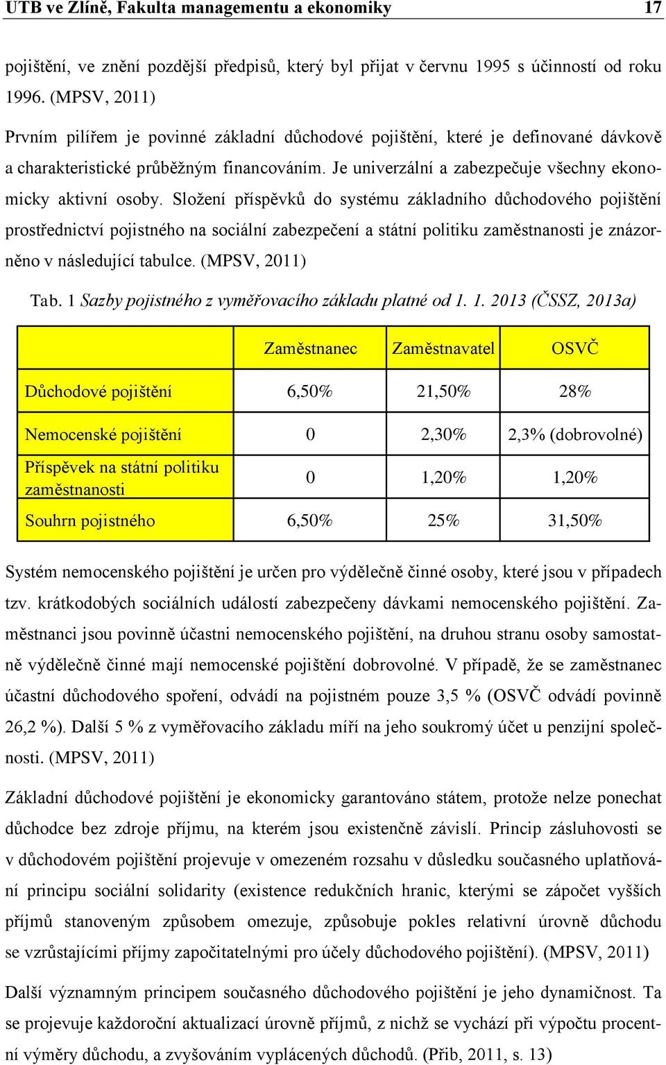 Je univerzální a zabezpečuje všechny ekonomicky aktivní osoby.