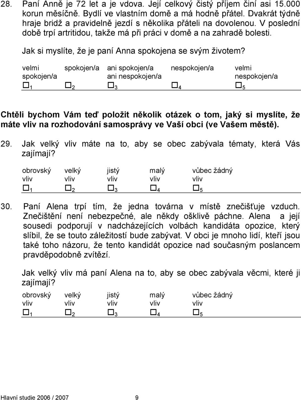 Jak si myslíte, že je paní Anna spokojena se svým životem?