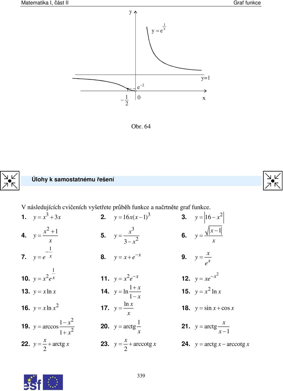 načrtnět graf funkc.. = +. = 6 ( ). = 6. 7.. + = 5. = 8. =.. = ln. 6. = ln 7.