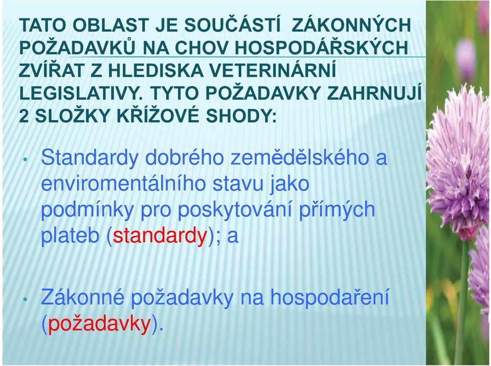 poskytování přímých plateb (standardy);