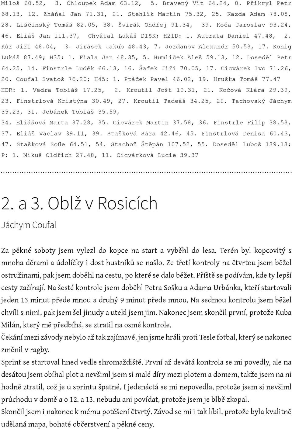 49; H35: 1. Fiala Jan 48.35, 5. Humlíček Aleš 59.13, 12. Doseděl Petr 64.25, 14. Finstrle Luděk 66.13, 16. Šafek Jiří 70.05, 17. Cicvárek Ivo 71.26, 20. Coufal Svatoš 76.20; H45: 1. Ptáček Pavel 46.