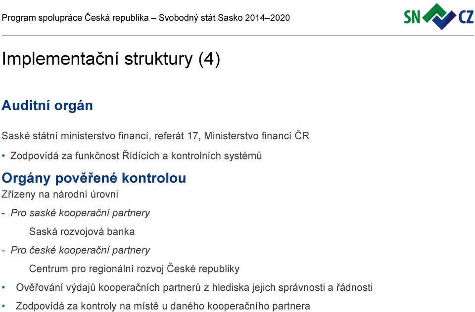 partnery Saská rozvojová banka - Pro české kooperační partnery Centrum pro regionální rozvoj České republiky Ověřování