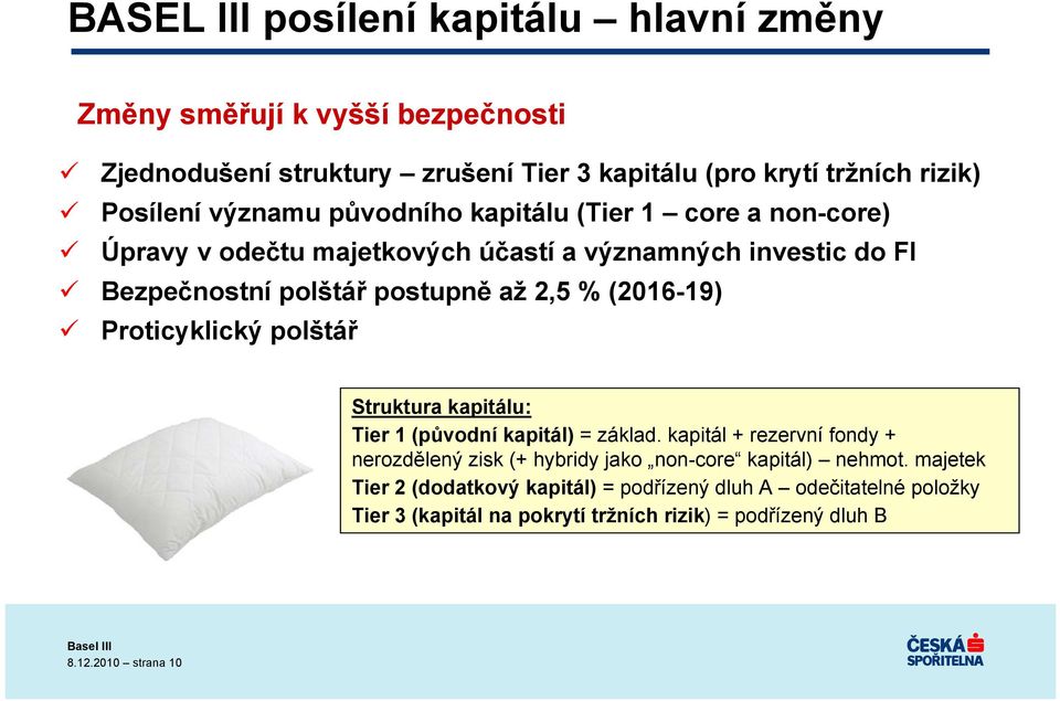 (2016-19) Proticyklický polštář Struktura kapitálu: Tier 1 (původní kapitál) = základ.