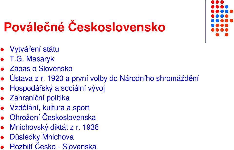 1920 a první volby do Národního shromáždění Hospodářský a sociální vývoj