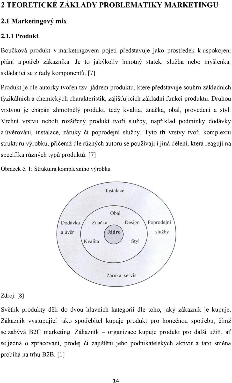 jádrem produktu, které představuje souhrn základních fyzikálních a chemických charakteristik, zajišťujících základní funkci produktu.