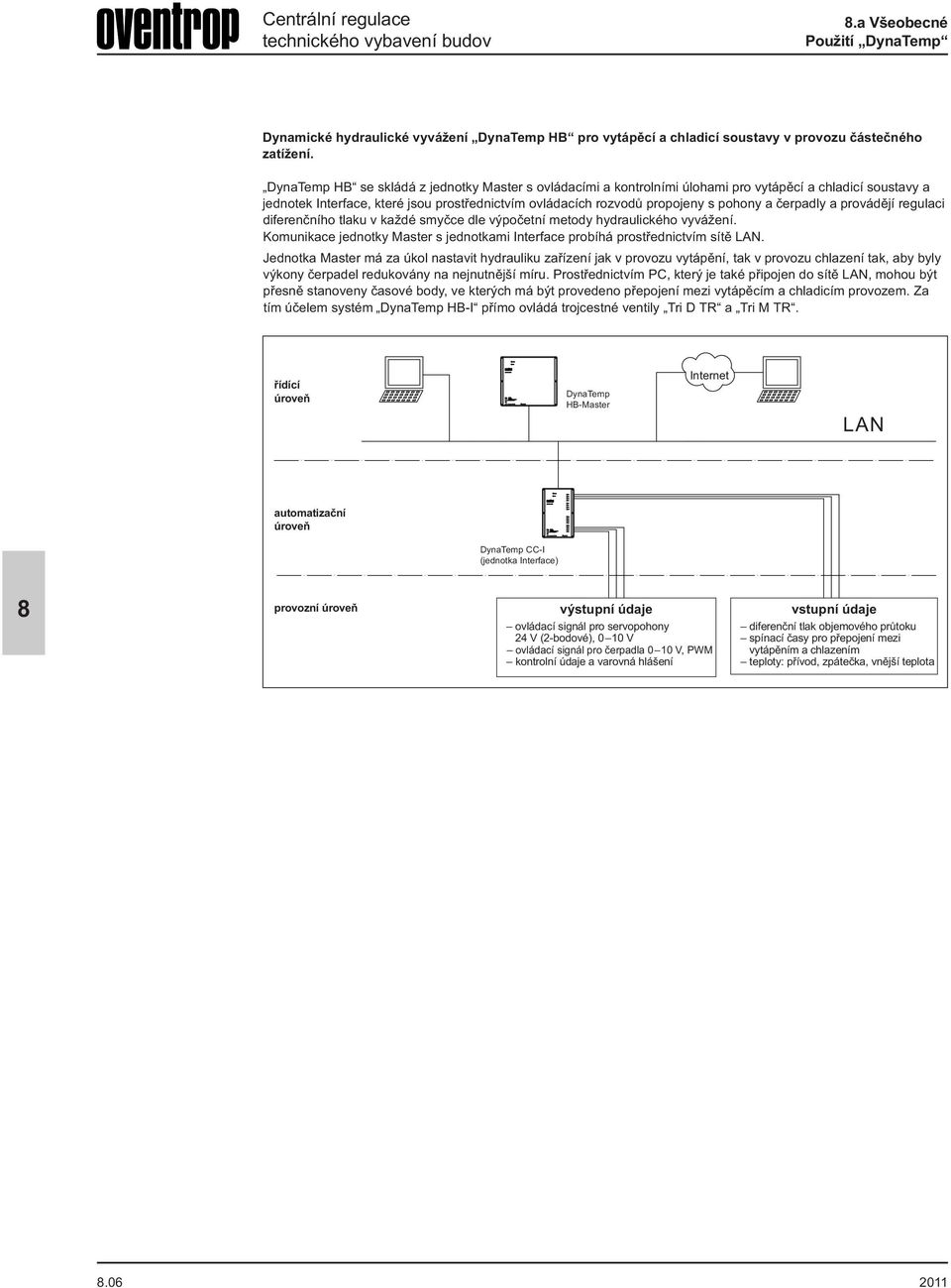 čerpadly a provádějí regulaci diferenčního tlaku v každé smyčce dle výpočetní metody hydraulického vyvážení. Komunikace jednotky Master s jednotkami Interface probíhá prostřednictvím sítě.