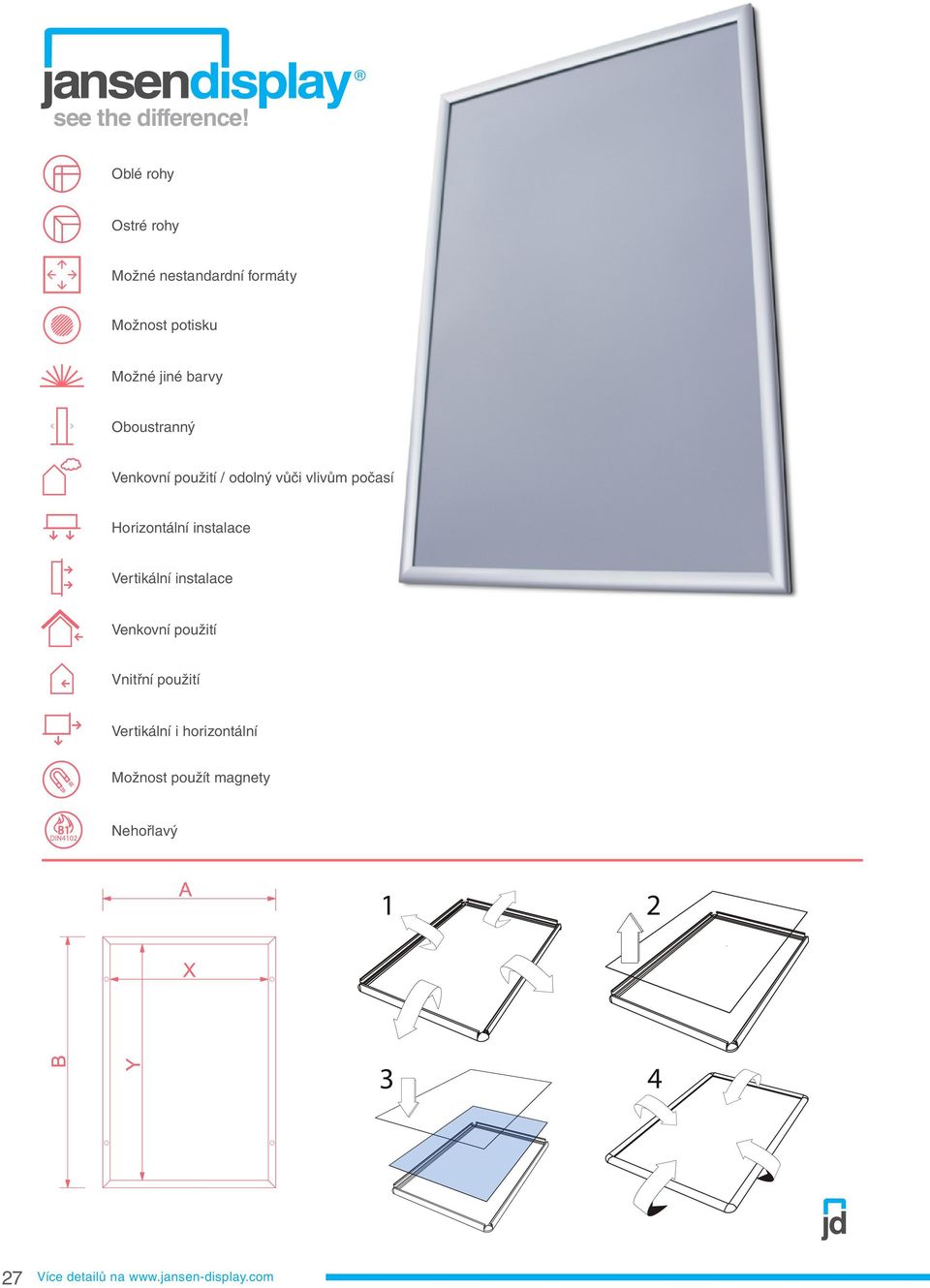 Oboustranný Venkovní použití / odolný vůči vlivům počasí Horizontální instalace