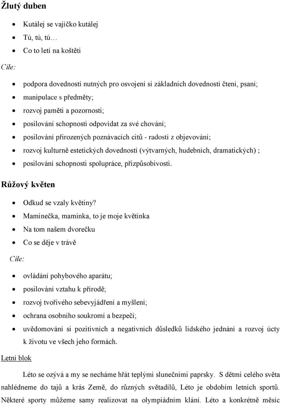 dramatických) ; posilování schopnosti spolupráce, přizpůsobivosti. Růžový květen Odkud se vzaly květiny?