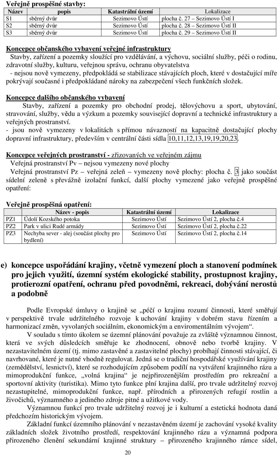 29 Sezimovo Ústí II Koncepce občanského vybavení veřejné infrastruktury Stavby, zařízení a pozemky sloužící pro vzdělávání, a výchovu, sociální služby, péči o rodinu, zdravotní služby, kulturu,