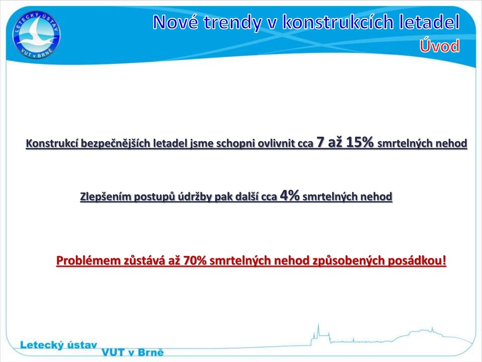 postupů údržby pak další cca 4% smrtelných nehod