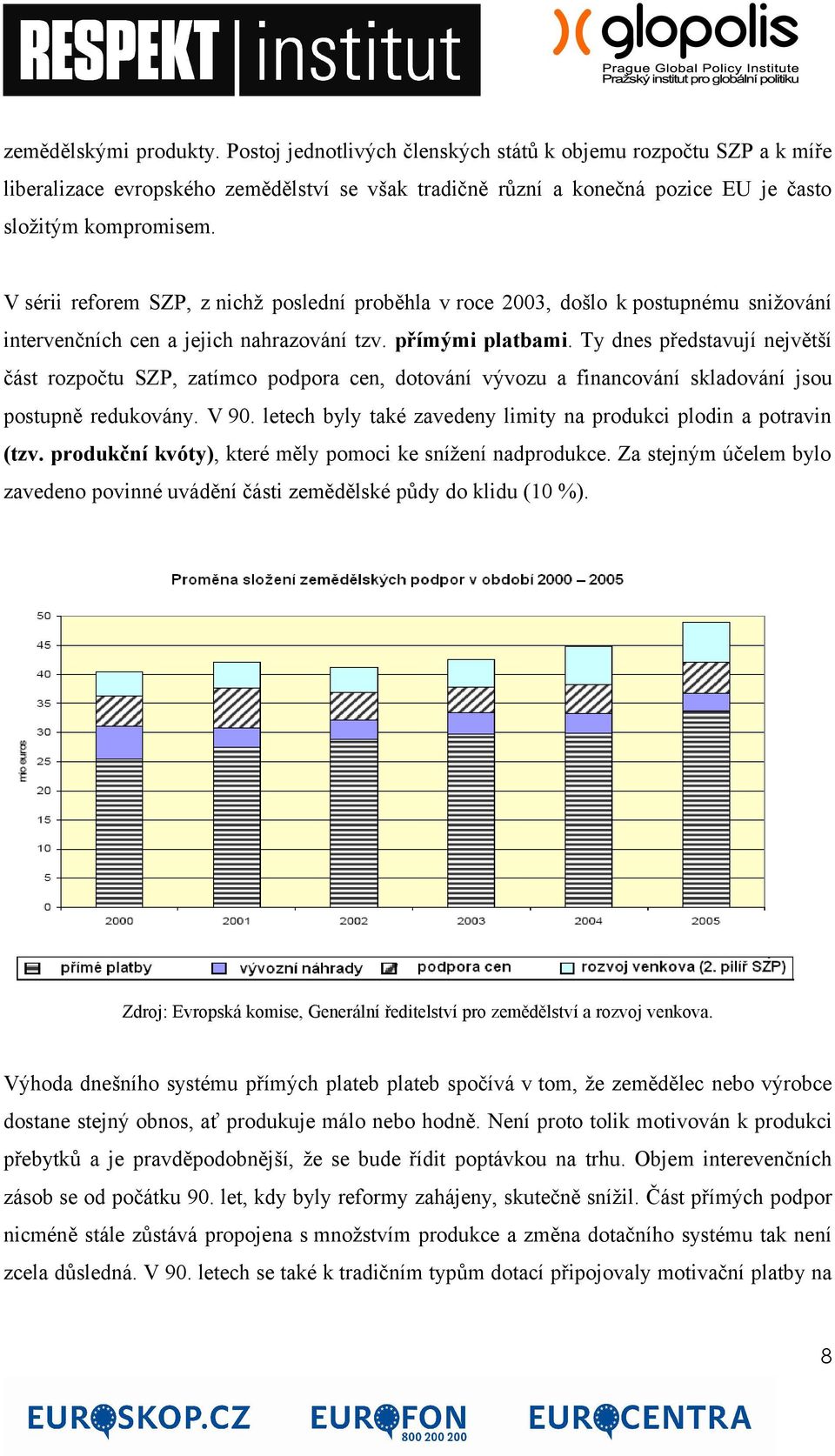 Ty dnes představují největší část rozpočtu SZP, zatímco podpora cen, dotování vývozu a financování skladování jsou postupně redukovány. V 90.