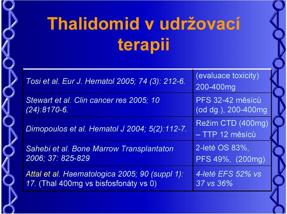 Bone Marrow Transplantaton 2006; 37: 825-829 Attal et al. Haematologica 2005; 90 (suppl 1): 17.