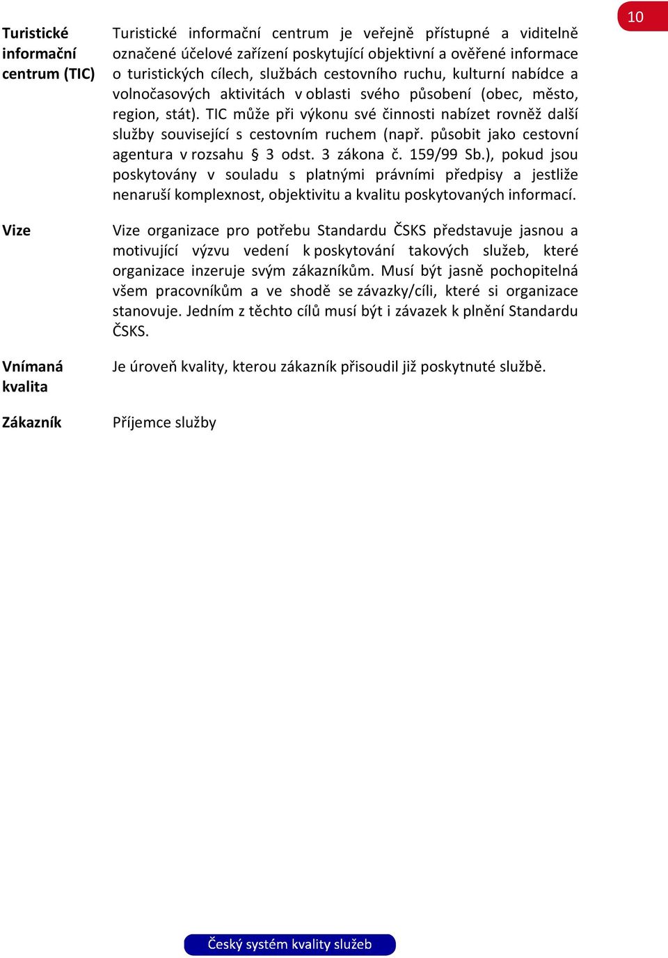 TIC může při výkonu své činnosti nabízet rovněž další služby související s cestovním ruchem (např. působit jako cestovní agentura v rozsahu 3 odst. 3 zákona č. 159/99 Sb.