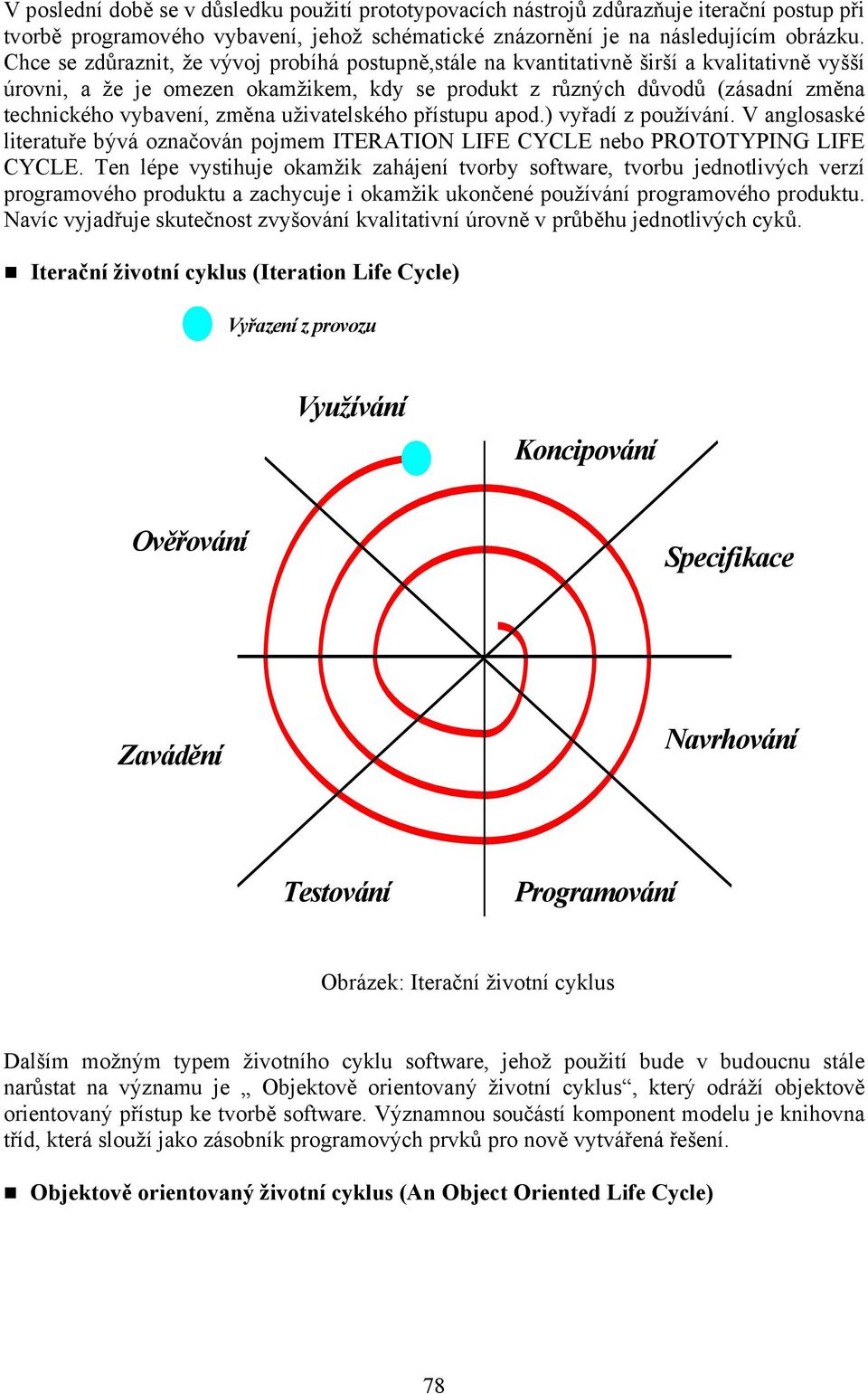 změna uživatelského přístupu apod.) vyřadí z používání. V anglosaské literatuře bývá označován pojmem ITERATION LIFE CYCLE nebo PROTOTYPING LIFE CYCLE.