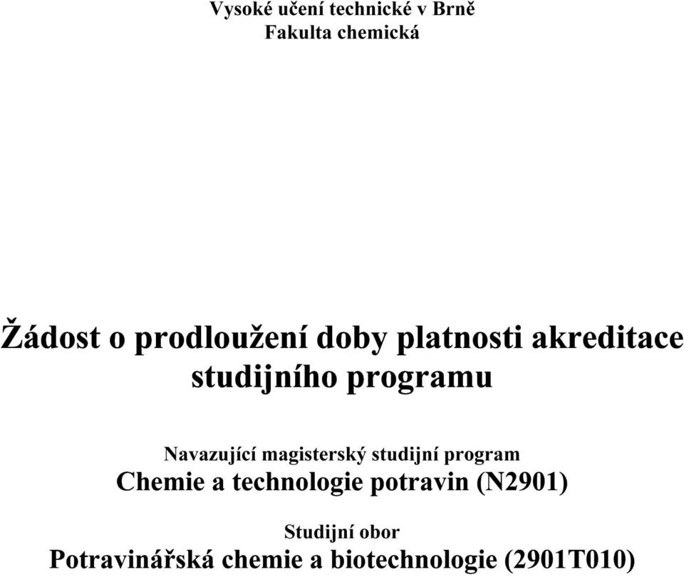 magisterský studijní program Studijní obor