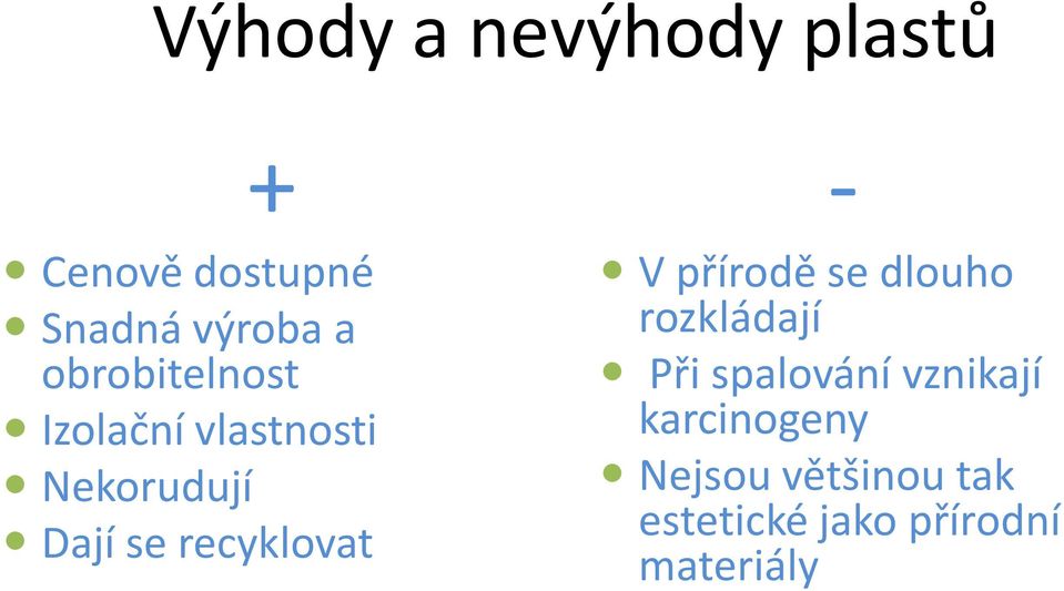 recyklovat - V přírodě se dlouho rozkládají Při spalování