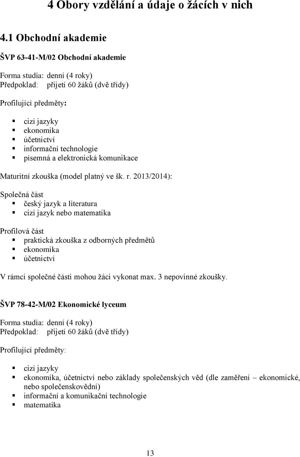 písemná a elektronická komunikace Maturitní zkouška (model platný ve šk. r.