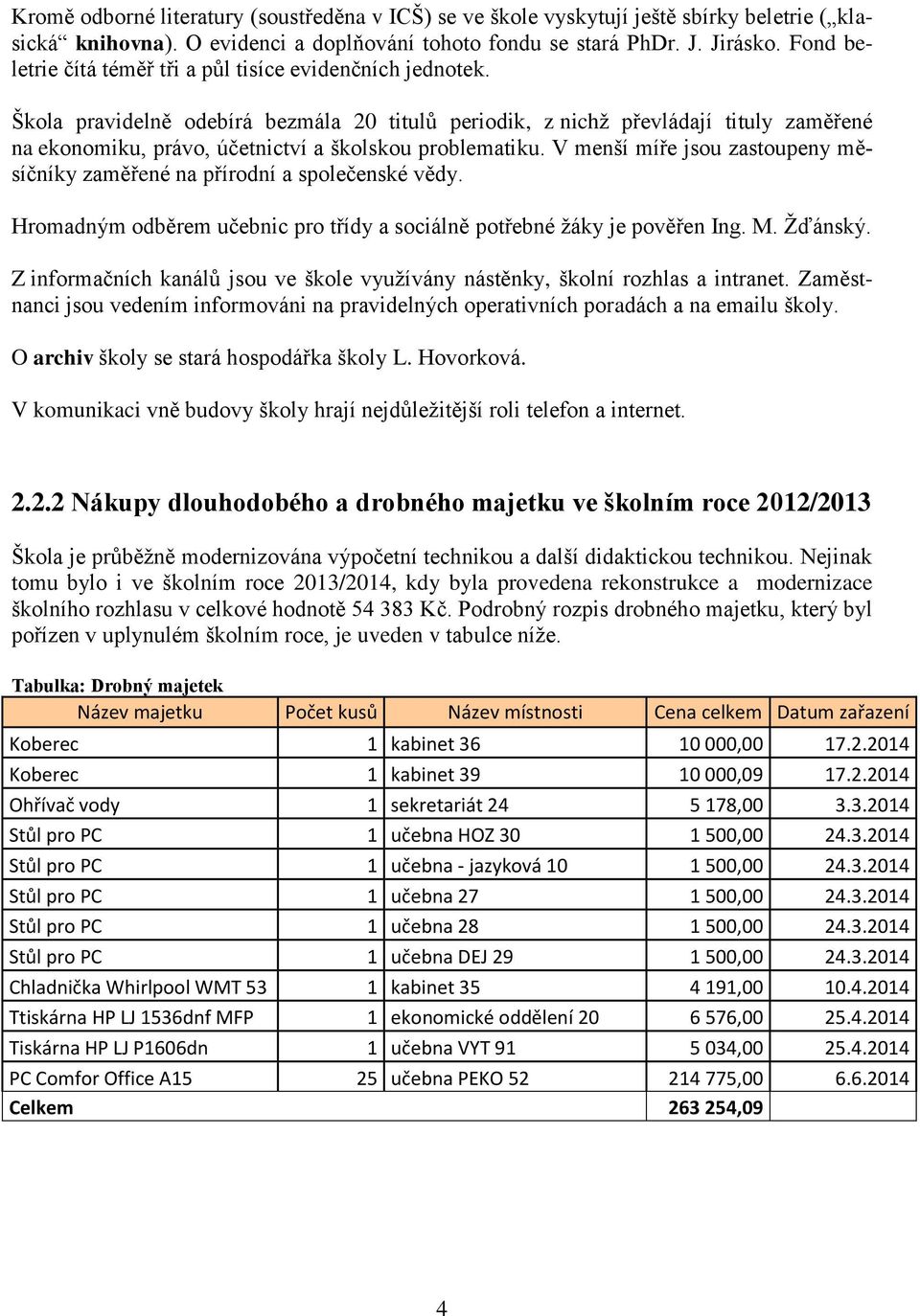 Škola pravidelně odebírá bezmála 20 titulů periodik, z nichž převládají tituly zaměřené na ekonomiku, právo, účetnictví a školskou problematiku.