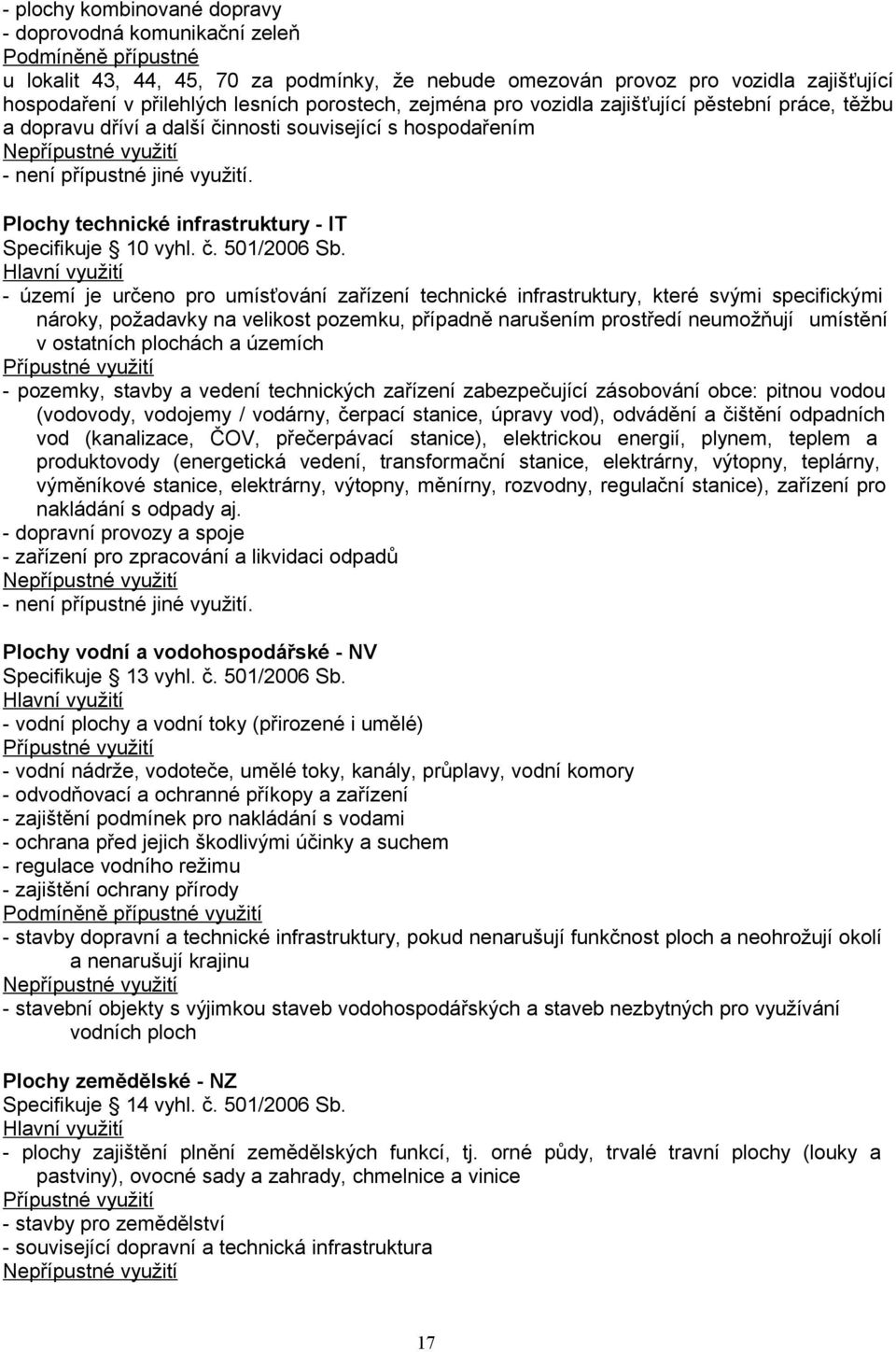 Plochy technické infrastruktury - IT Specifikuje 10 vyhl. č. 501/2006 Sb.