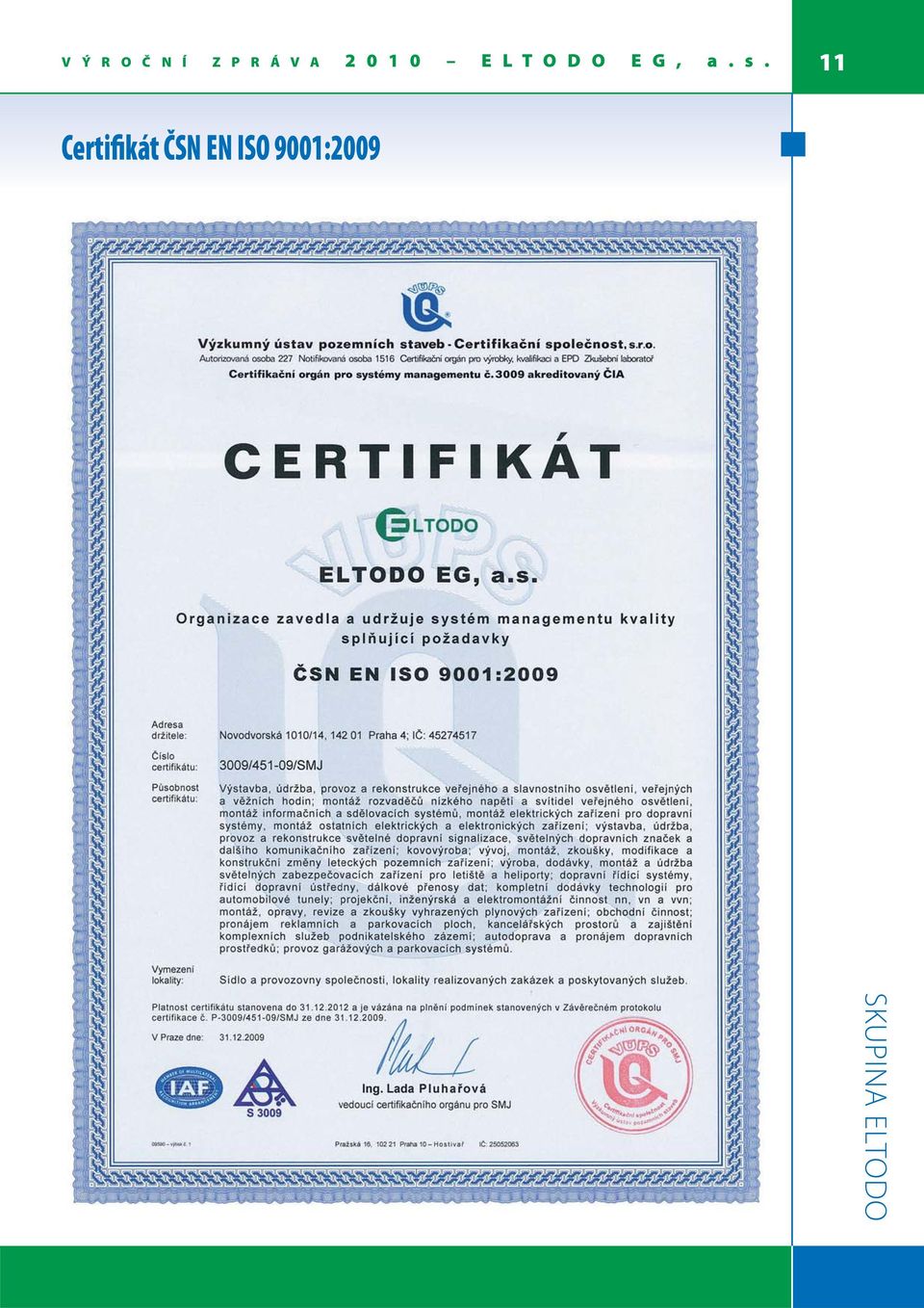 s. 11 Certifikát ČSN EN