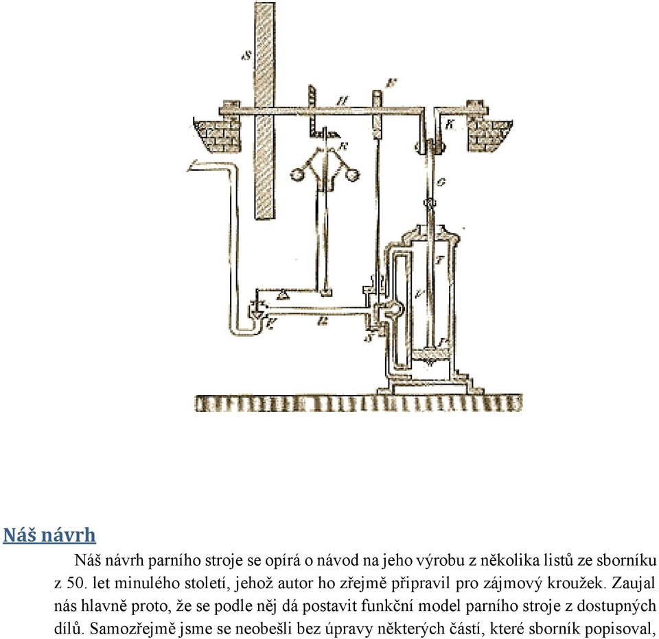 Zaujal nás hlavně proto, že se podle něj dá postavit funkční model parního stroje z