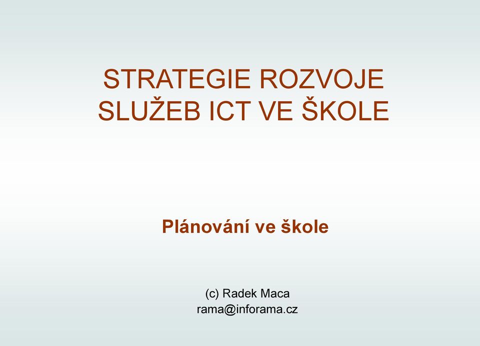 Plánování ve škole