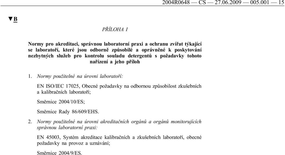 služeb pro kontrolu souladu detergentů s požadavky tohoto nařízení a jeho příloh 1.