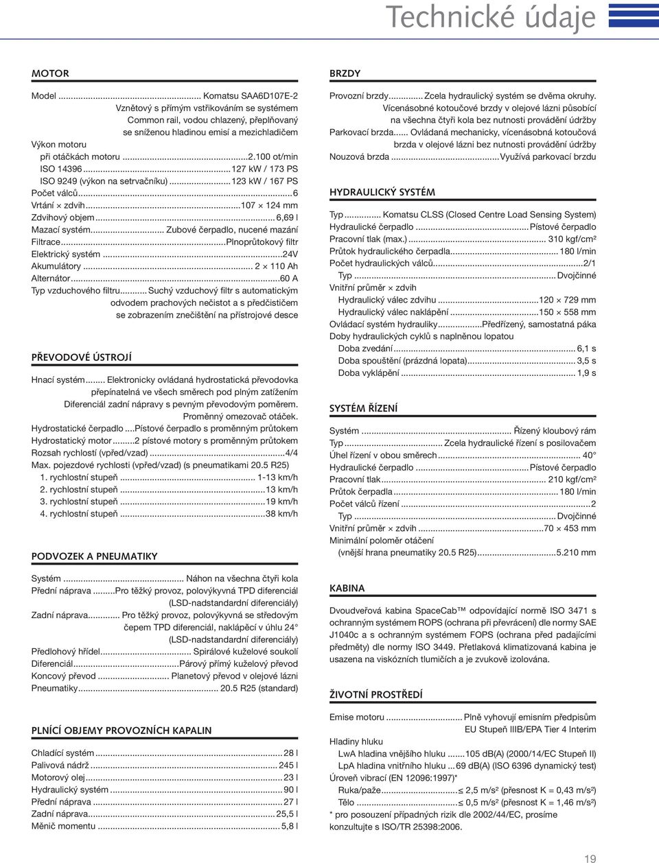 ..127 kw / 173 PS ISO 9249 (výkon na setrvačníku)...123 kw / 167 PS Počet válců...6 Vrtání zdvih...107 124 mm Zdvihový objem... 6,69 l Mazací systém... Zubové čerpadlo, nucené mazání Filtrace.