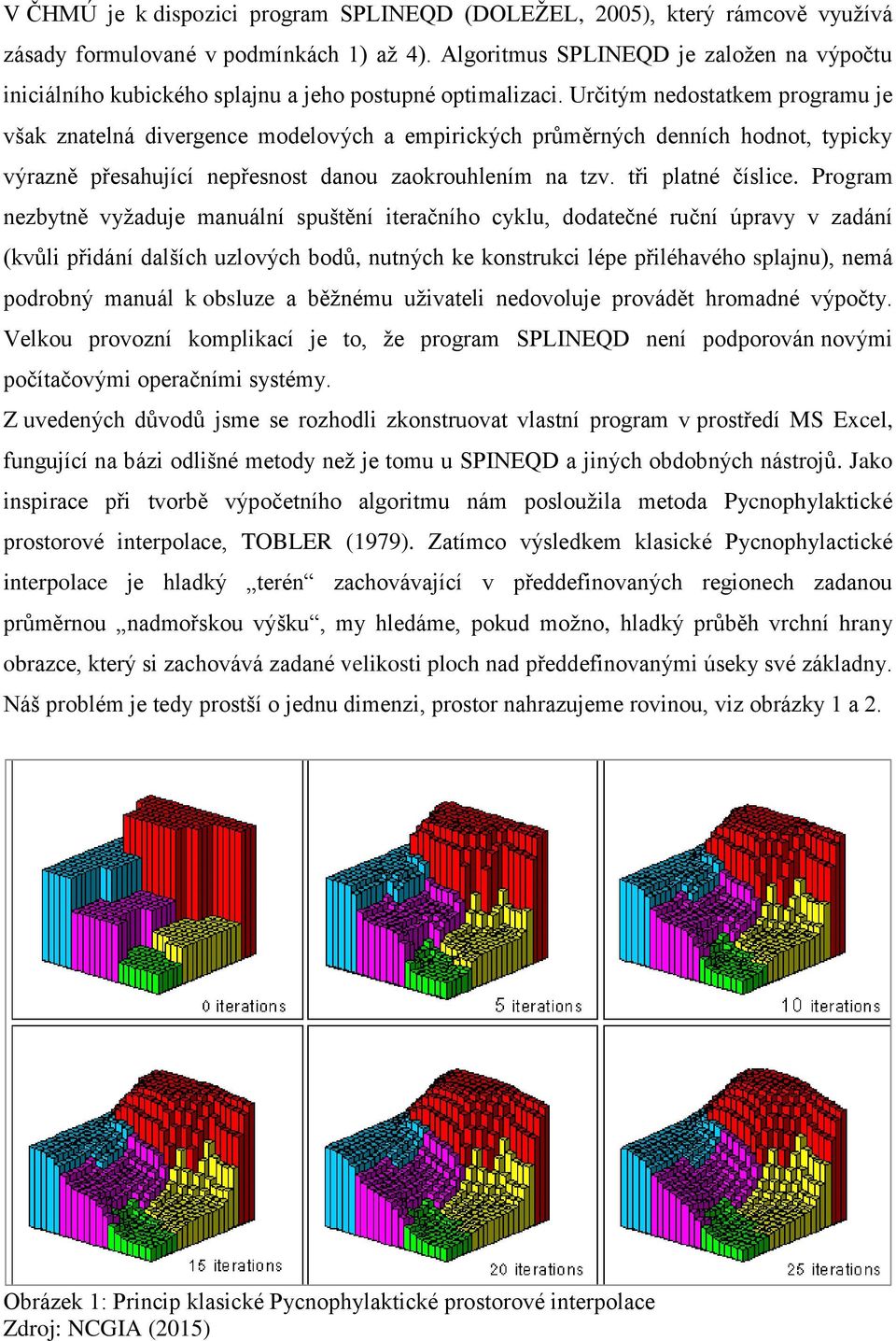 Určitým nedostatkem programu e však znatelná divergence modelových a empirických průměrných denních hodnot, typicky výrazně přesahuící nepřesnost danou zaokrouhlením na tzv. tři platné číslice.