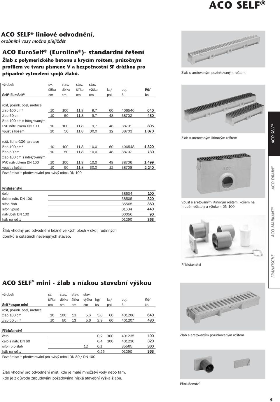 ocel, aretace žlab 100 cm* 10 100 11,8 9,7 60 406546 640 žlab 50 cm 10 50 11,8 9,7 48 38702 480 žlab 100 cm s integrovaným PVC nátrubkem DN 100 10 100 11,8 9,7 48 38701 805 vpust s košem 10 50 11,8