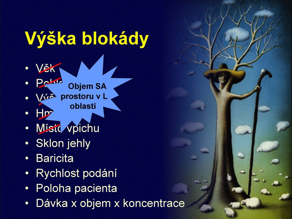 vpichu Sklon jehly Baricita Rychlost