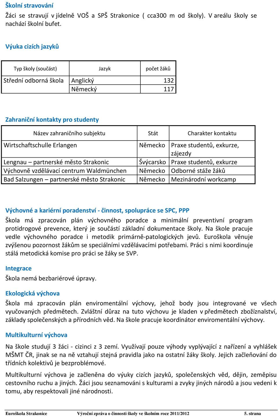 Wirtschaftschulle Erlangen Německo Praxe studentů, exkurze, zájezdy Lengnau partnerské město Strakonic Švýcarsko Praxe studentů, exkurze Výchovně vzdělávací centrum Waldmünchen Německo Odborné stáže