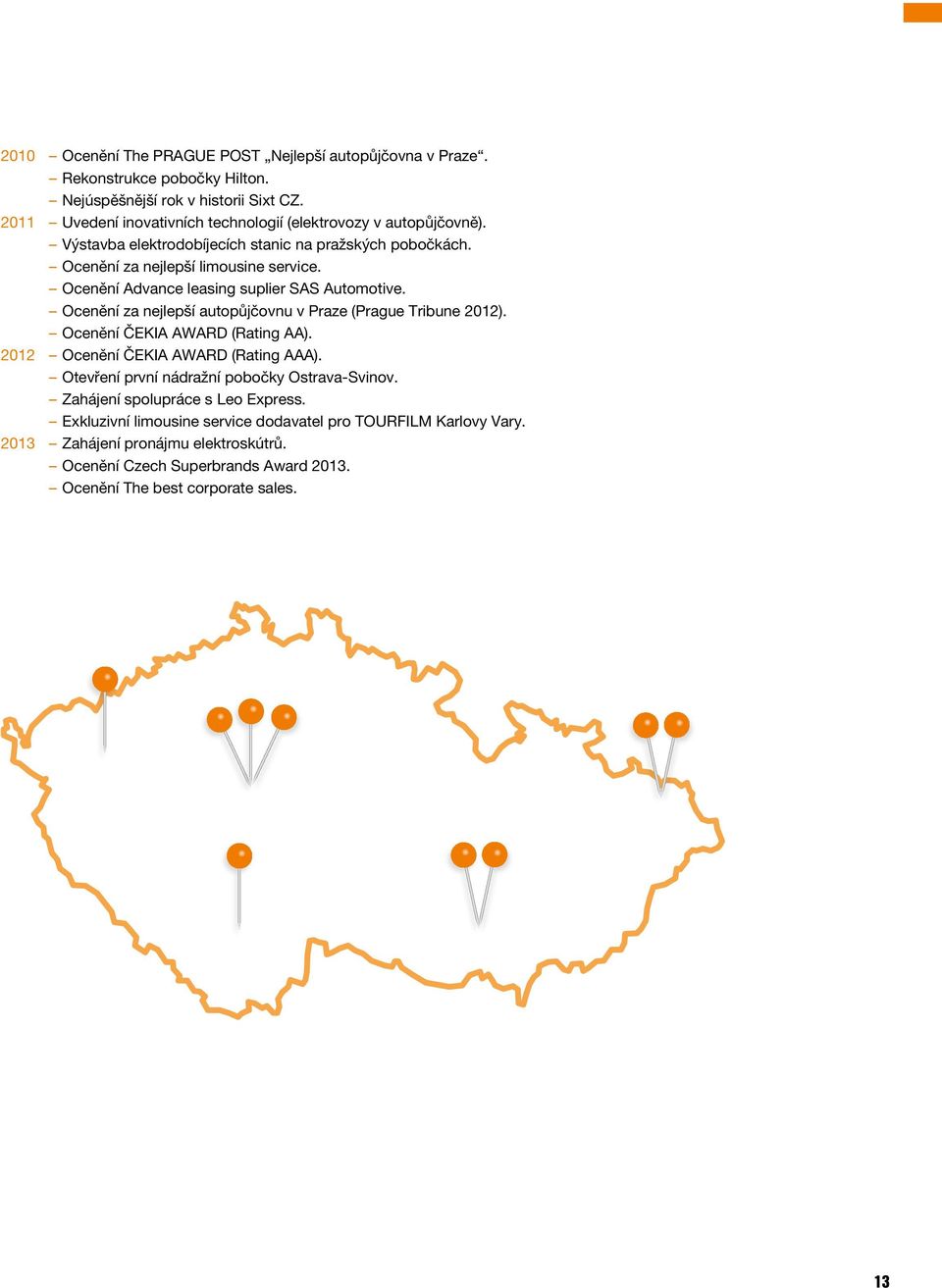 Ocenění Advance leasing suplier SAS Automotive. Ocenění za nejlepší autopůjčovnu v Praze (Prague Tribune 2012). Ocenění ČEKIA AWARD (Rating AA). 2012 Ocenění ČEKIA AWARD (Rating AAA).