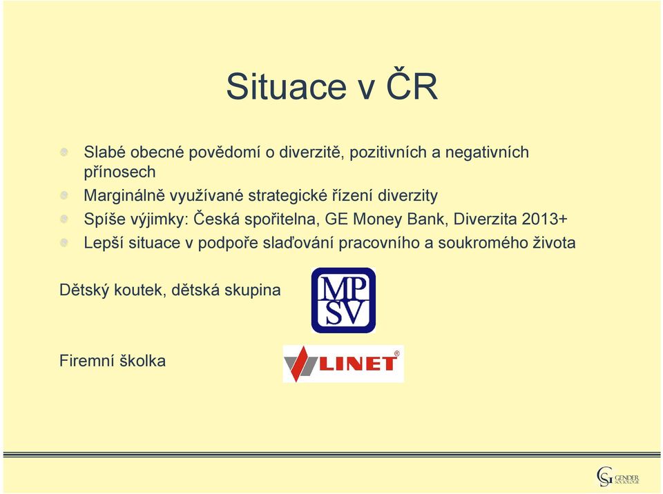 Česká spořitelna, GE Money Bank, Diverzita 2013+ Lepší situace v podpoře