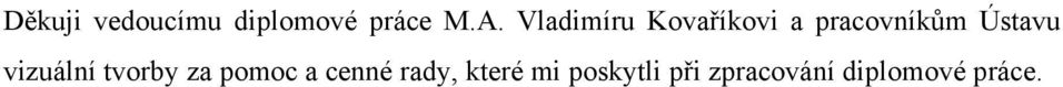 vizuální tvorby za pomoc a cenné rady,