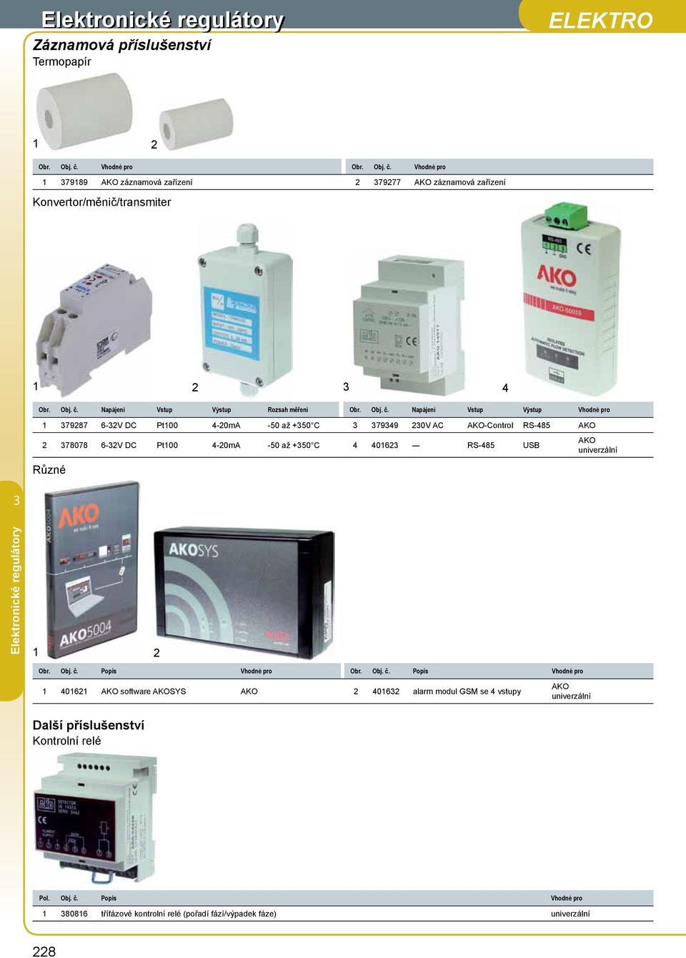 DC Pt00 40m 50 až 50 C 4 406 RS485 US Různé KO univerzální Popis Vhodné pro Popis Vhodné pro 406 KO software KOSYS KO 406 alarm modul