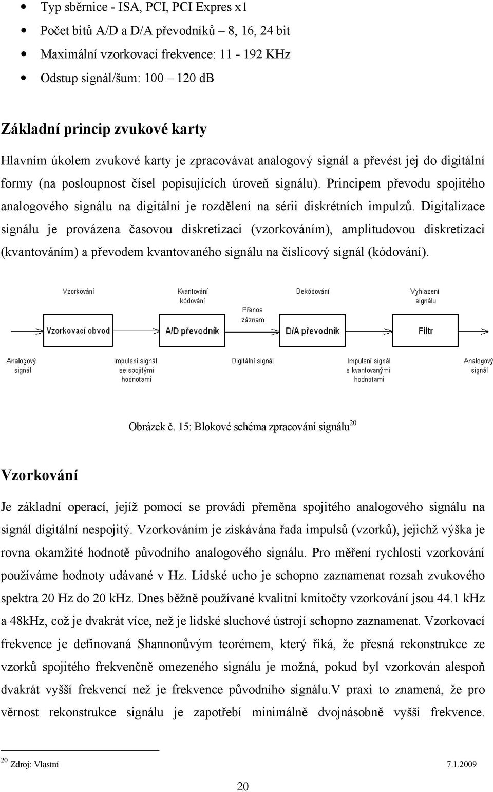 Principem převodu spojitého analogového signálu na digitální je rozdělení na sérii diskrétních impulzů.