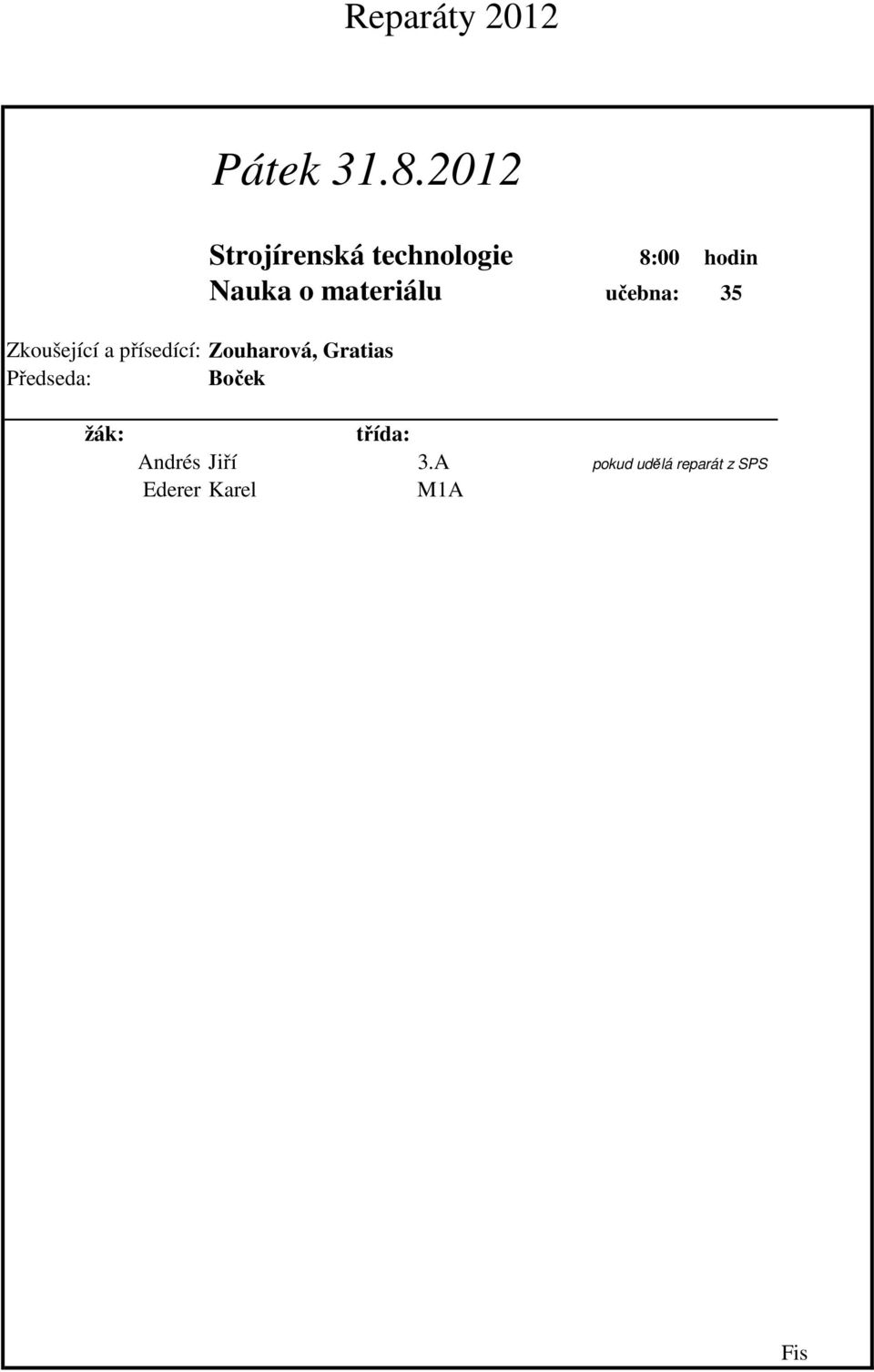 Gratias Boček Strojírenská technologie 8:00