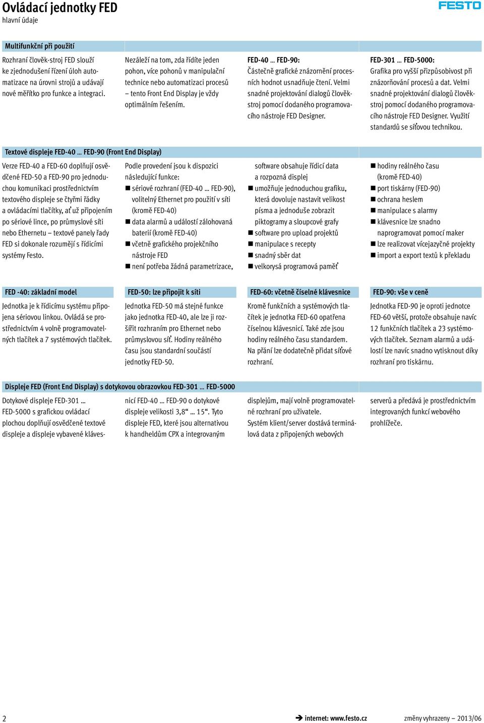 FED-40 FED-90: Částečně grafické znázornění procesních hodnot usnadňuje čtení. Velmi snadné projektování dialogů člověkstroj pomocí dodaného programovacího nástroje FED Designer.