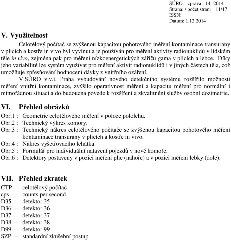 vivo, zejména pak pro měření nízkoenergetických zářičů gama v plicích a lebce.