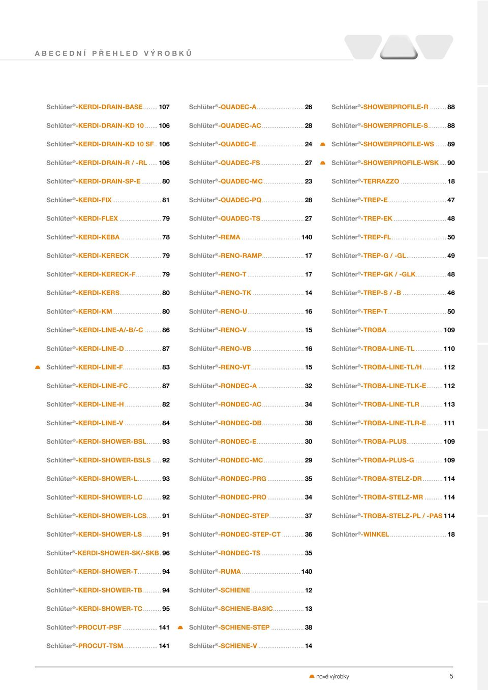 .. 27 Schlüter -SHOWERPROFILE-WSK... 90 Schlüter -KERDI-DRAIN-SP-E... 80 Schlüter -QUADEC-MC... 23 Schlüter -TERRAZZO... 18 Schlüter -KERDI-FIX... 81 Schlüter -QUADEC-PQ... 28 Schlüter -TREP-E.