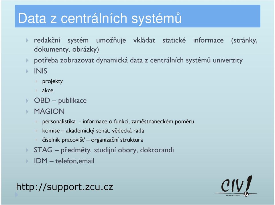 publikace MAGION personalistika - informace o funkci, zaměstnaneckém poměru komise akademický senát,