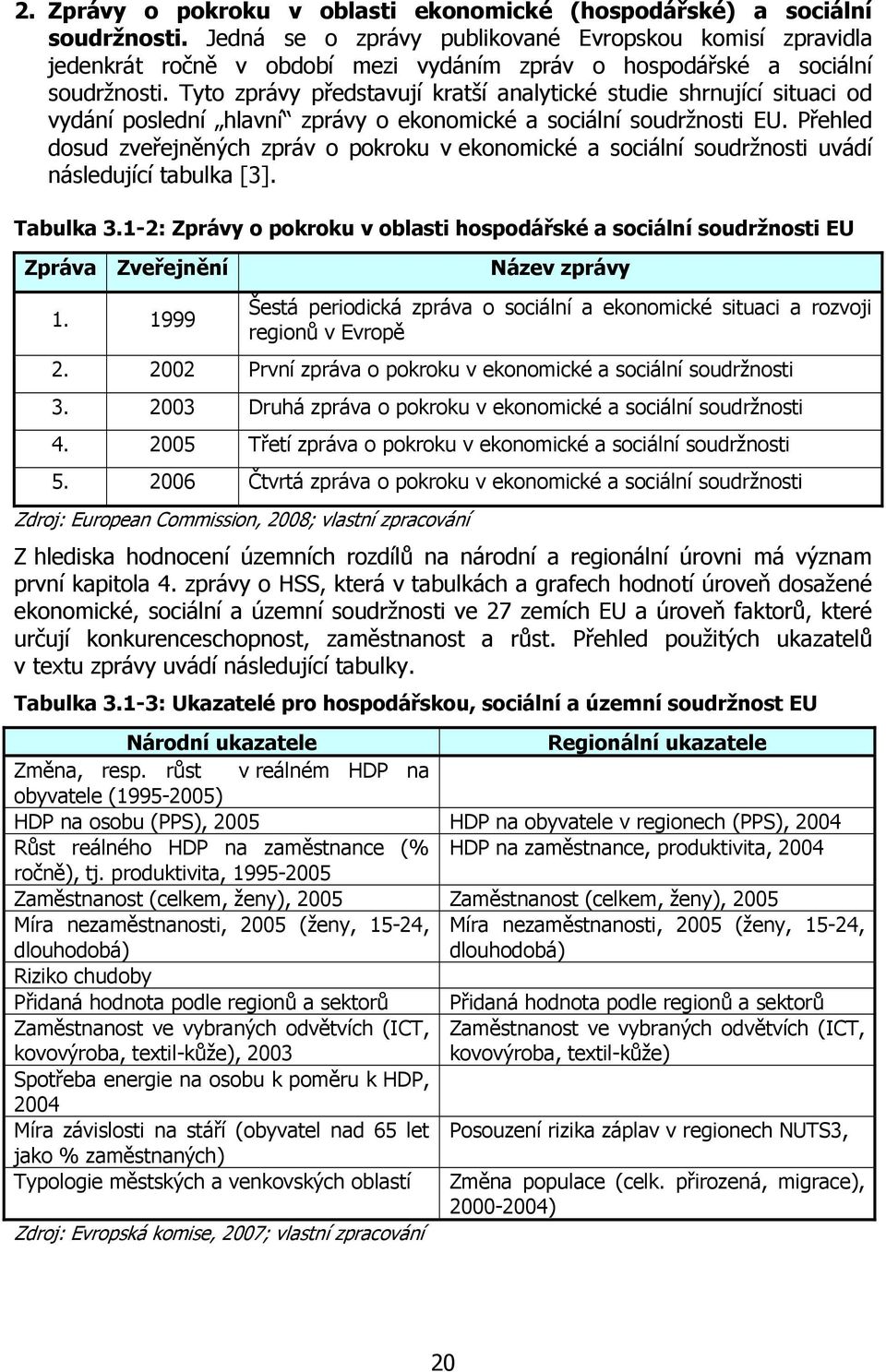 Tyto zprávy představují kratší analytické studie shrnující situaci od vydání poslední hlavní zprávy o ekonomické a sociální soudržnosti EU.